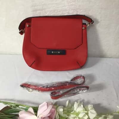 Review Womens Red Handbag with Detachable Shoulder Strap