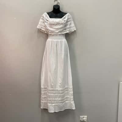 Wish The Label Womens  Size 10 Off The Shoulder / Gypsy Dress White 