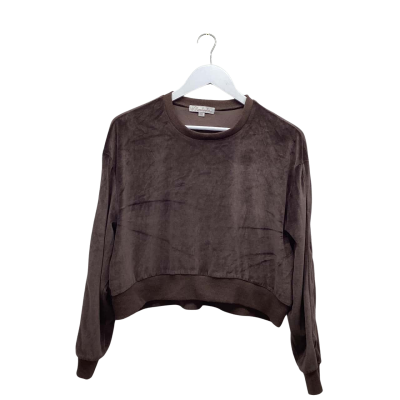 Mooloola Size 10 Chocolate Velvet-look Cropped Jumper