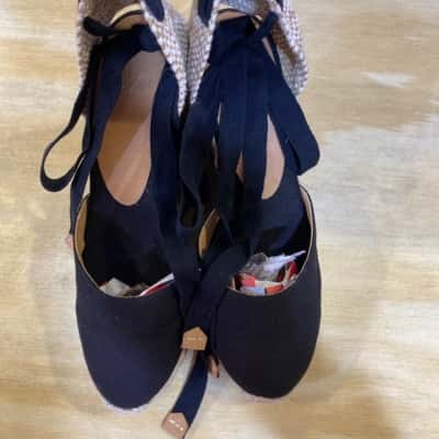  Castaner Women Sandals  Size 37 Black  / Cream 