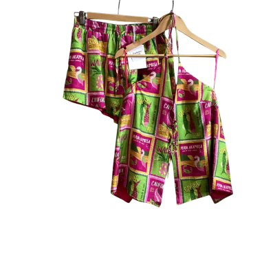 Seven Wonders Womens  Size 10 Green / Pink  / Yellow Short and Top Set