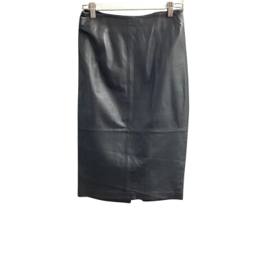 Portmans - size 8 - Leather Skirt - Black  