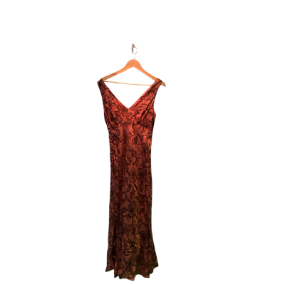 Portmans Womens  Size 10 Maxi Dress Black  / Brown / Pattern 