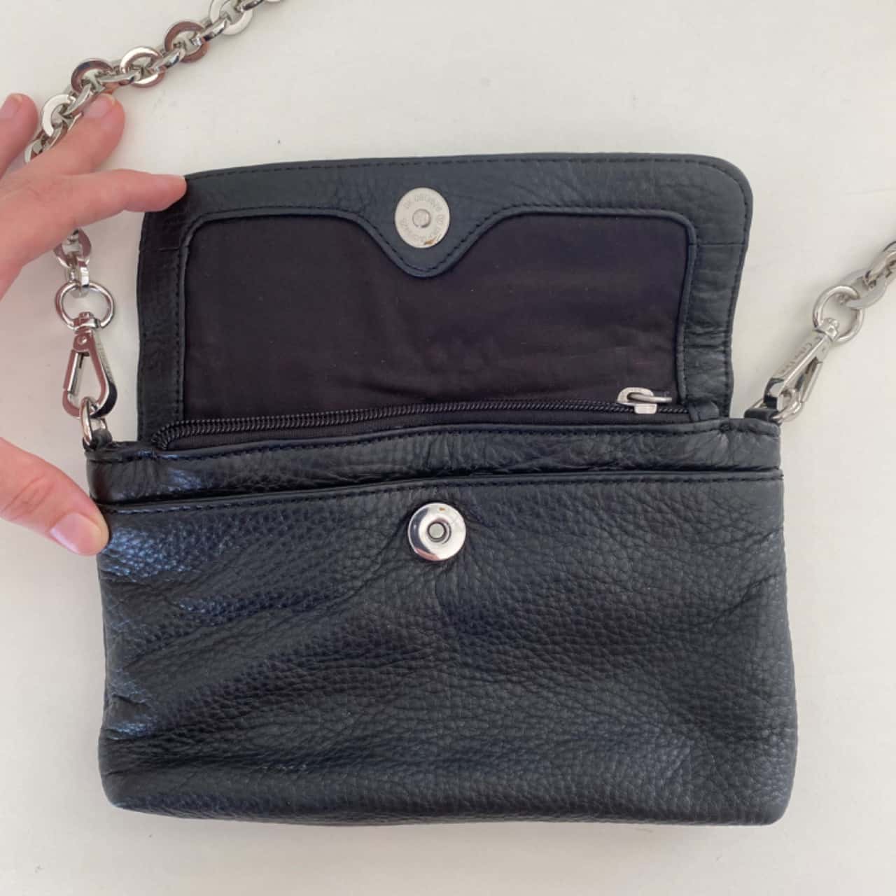 Calvin Klein Pebble Leather Cross Body Bag Black