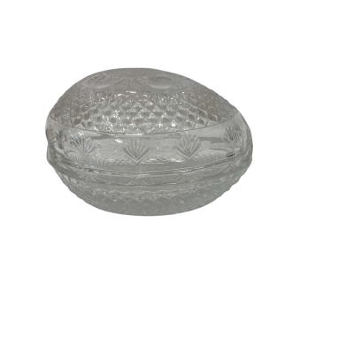 Egg Shaped Glass Trinket Bowl Retro Avon