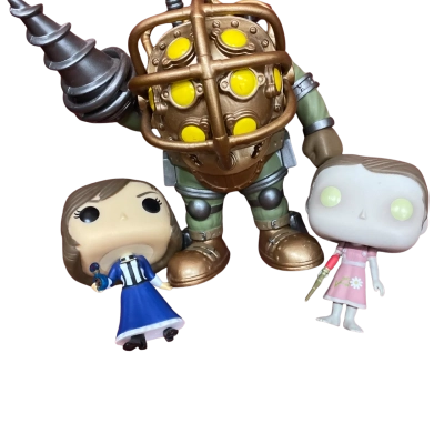 Funko Pop! Bio shock 3x figurines. Big Daddy, Elizabeth Comstock & Little Sister