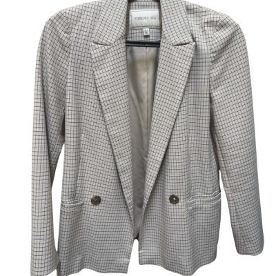 Forever New Womens  Size 10 Check Blazer Beige 