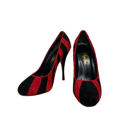 PeepToe Size 36 Black & Red “Miss Majesty” Heels 