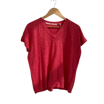 Trenery Womens  Size XS Short Sleeve Top / V-Neck Top Red 