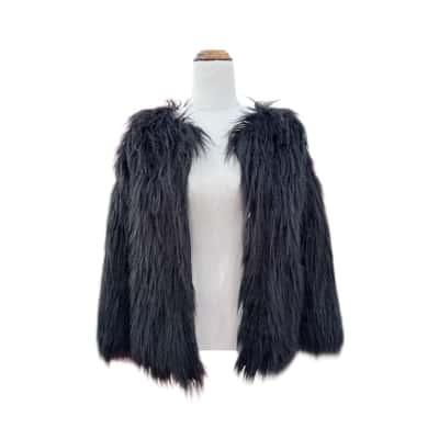  Seven Seventy Fluffy Jacket One Size Black  RRP$489