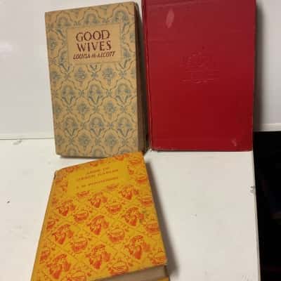 3 Vintage Books Anne of green gables by l  MMontgomery  Good Wives and little women by Louisa m Alcott. 