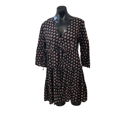  Rasaleela   Size L Babydoll Dress Black  / Pattern 