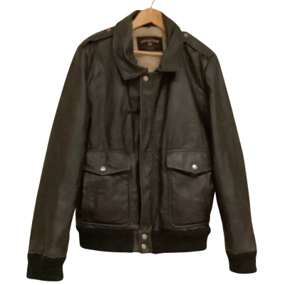 Industrie.  Black A-2 Style Leather Bomber Jacket.   Size XXL 