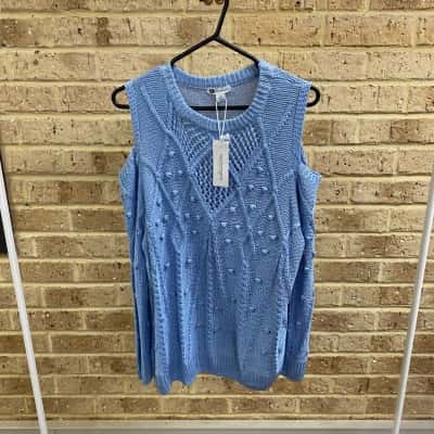 Rockmans Womens blue knit long sleeve  Size XL 