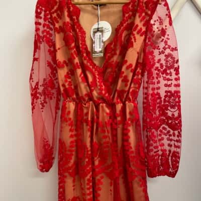 Boohoo NEW WITH TAGS Womens  Size 18 Red 