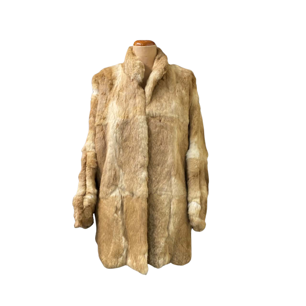 Womens Vintage Fox Fur Coat Size 10 Tan