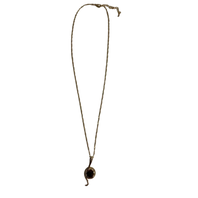  Womens Gold Tone Snake Pendant Necklace 