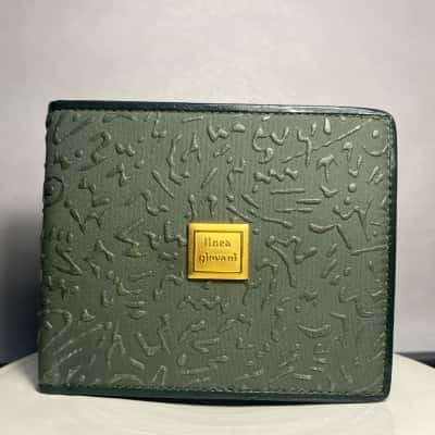 Linea Giovanni Brand Dark Green Wallet With Gold Details