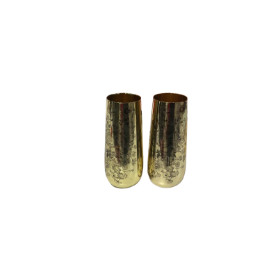 Clinq Floral Print Gold Champagne Flute - Set of 2 
