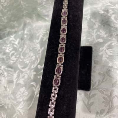  Womens Bracelet Purple / Silver-tone