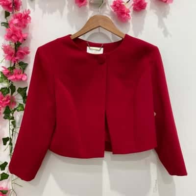 Anthea Crawford Womens Jackie Single Button Jacket Size 14 Red 