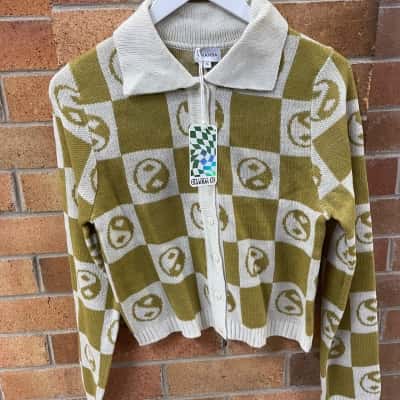 Ghanda Womens  Size M Knit Cardi YinYang 