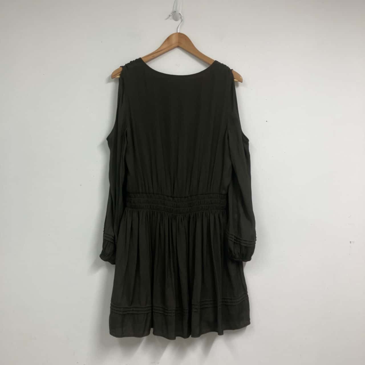 Forever New Womens Long Sleeve Dress Size 14 Olive Green(s)