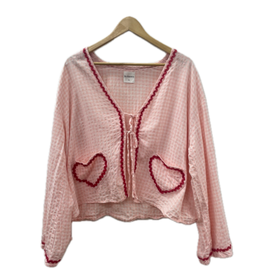 By Frankie  Womens  Blouse Size XL Peach / Red 