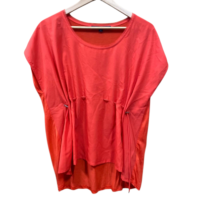 French Connection Orange Drawstring Waist Short Sleeve Top Size XS