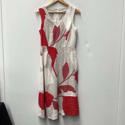 Sportscraft Womens  Size 8 Maxi Dress Red / White 