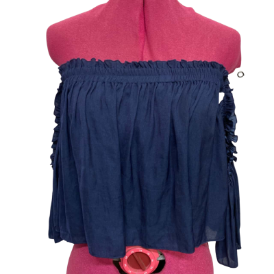 Bec & Bridge Womens Off Shoulder Blue Top Size 10