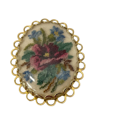  Womens Cross Stitch Fllower Brooch 