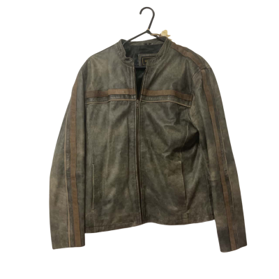  Unisex Sirricco Size M Vintage Leather Jacket in Brown 