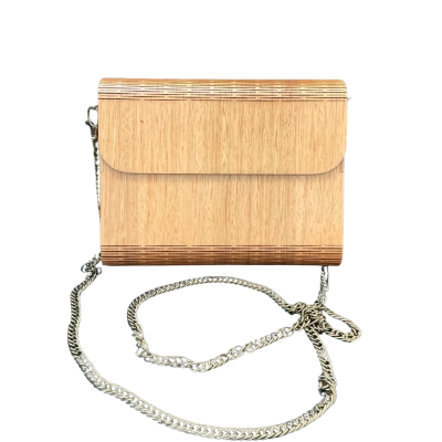  Timber Designs eco- friendly Australian made timber clutch / Cross Body Bag Beige / Natural 