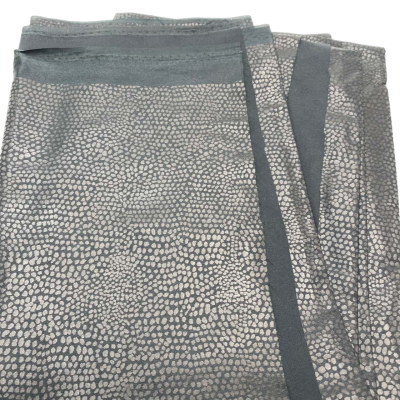 Animal print embossed, black on black. 106 (w) x 300 (L) cm approx.  