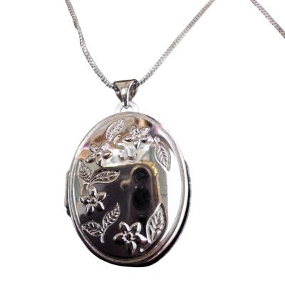  Womens 925 Silver Locket and 925 Silver chain Italy