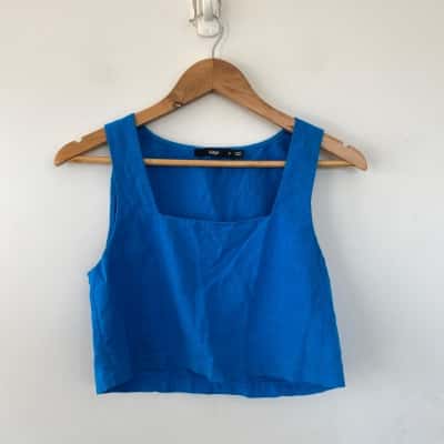 Sportsgirl Blue Sleeveless Crop Top Size 8 