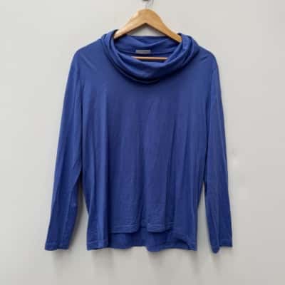 Hedrena 100% Merino Wool Roll Neck Top - Size L 