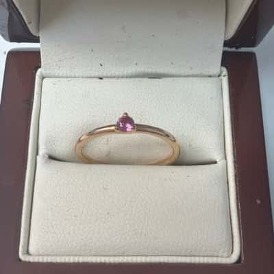 Pandora Ring Rose Gold / Pink stone size 54 met 