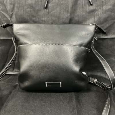 Cellini Leather Cross Body Bag Black  