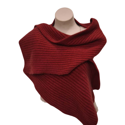  100% Merino Wool Womens Scarf - Dark Red/Rust Colour