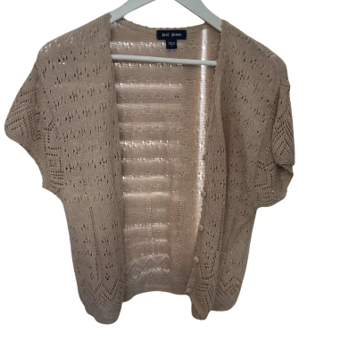Just Jeans Womens  Size L Button-down short sleeve Cardigan Beige 