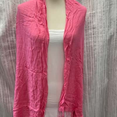  Women’s 100% SILK Made in Cambodia  One Size Scarf Pink  