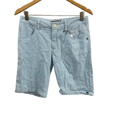 Quicksilver Size 14 Pinstripe Shorts Blue/White