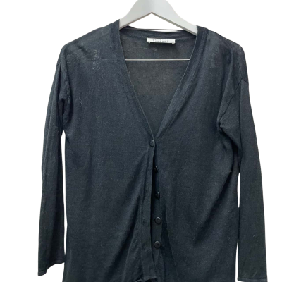 Skin and Threads Womens  Size 0 Button-down Cardigan Black with side splits  