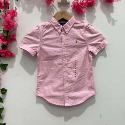 Ralph Lauren Boys Short Sleeve Shirt Size 6 Pink  