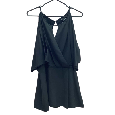 City Chic Womens Size 20 Black Cut Out Shoulder Top