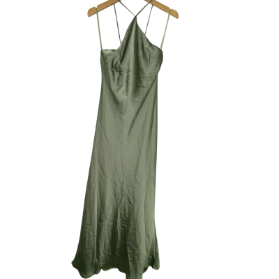 Billy J  Womens  Size 10 Maxi Dress / Shoestring Strap Dress Green 