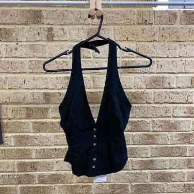 Glassons Womens black halter top Size 10 