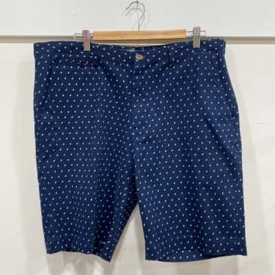 David Jones Mens  Size 38 Tailored Shorts Navy Blue / White 
